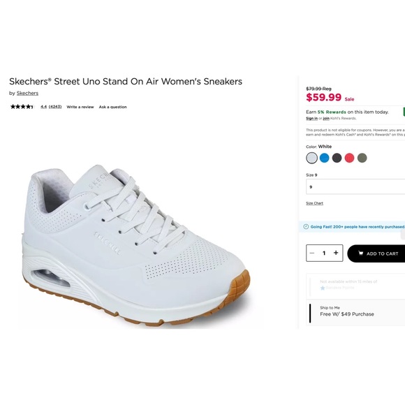 Skechers Street Uno Stand On Air Women’s Sneakers - Picture 8 of 9